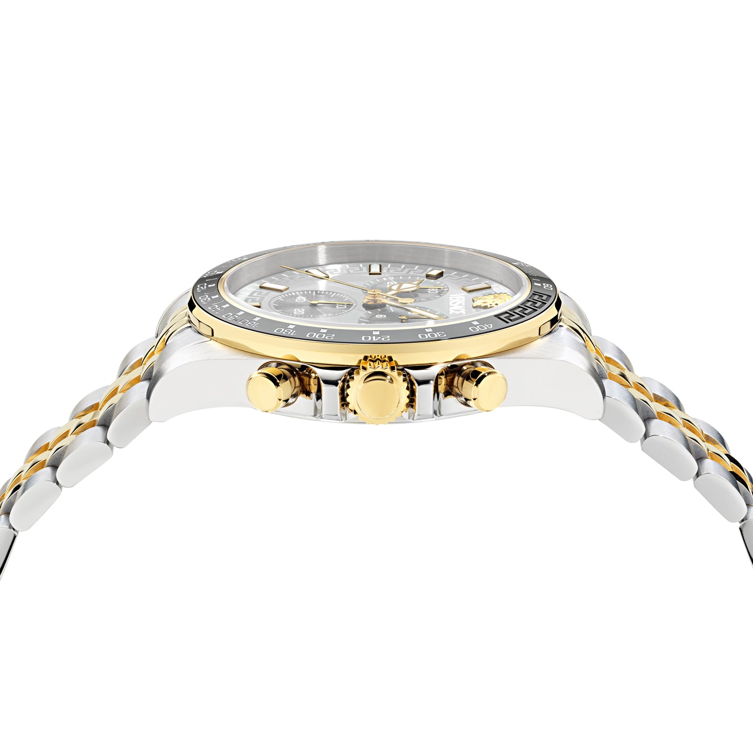 Versace Greca Wave Silver Round Quartz Men Watch
