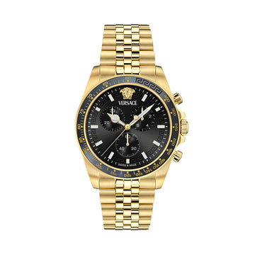 Versace Greca Wave Black Round Quartz Men Watch Watch Versace