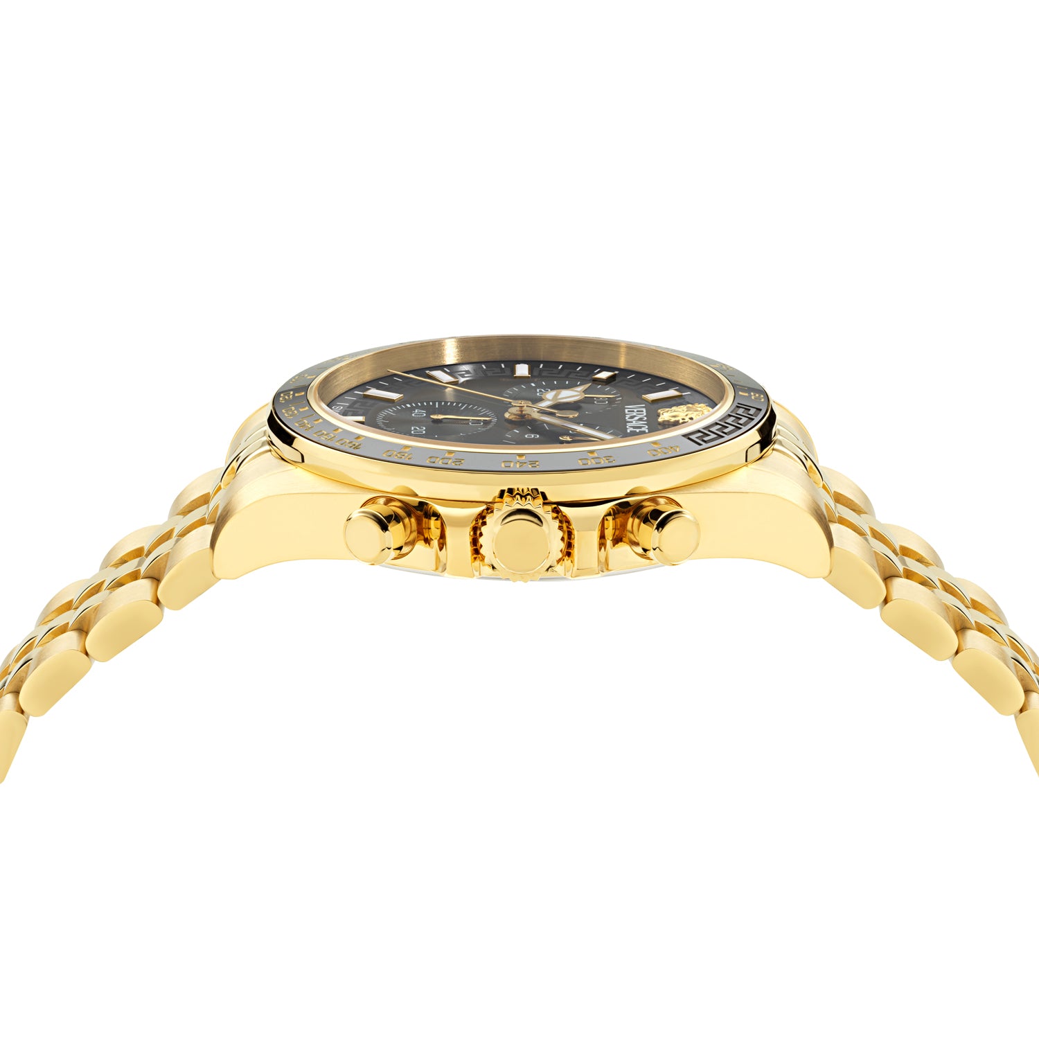 Versace Greca Wave Black Round Quartz Men Watch