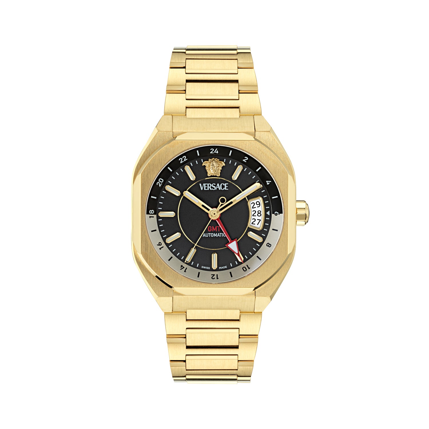 Versace V-Contempo Gmt Black Asymmetrical Quartz Men Watch Watch Versace