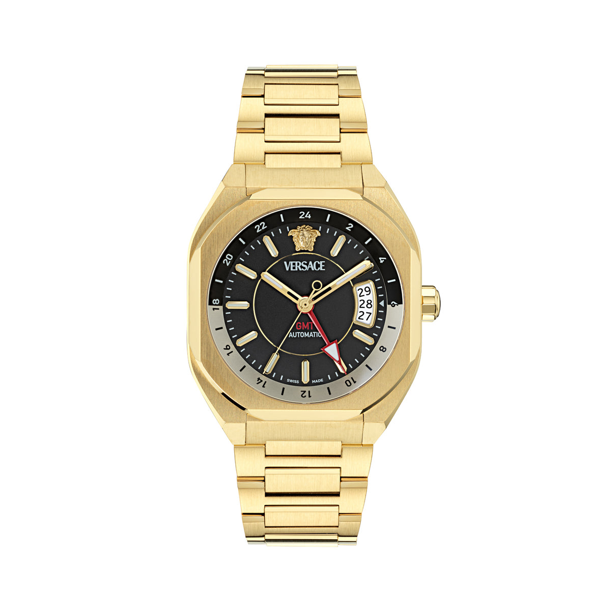 Versace V-Contempo Gmt Black Asymmetrical Quartz Men Watch