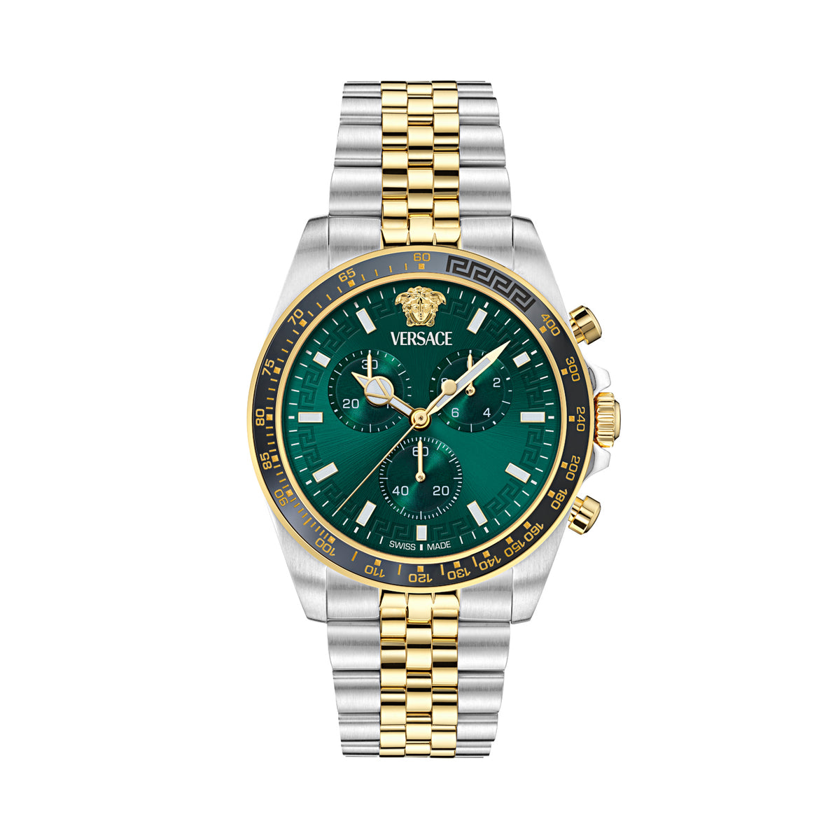 Versace Greca Wave Green Round Quartz Men Watch