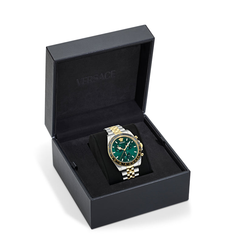 Versace Greca Wave Green Round Quartz Men Watch Watch Versace