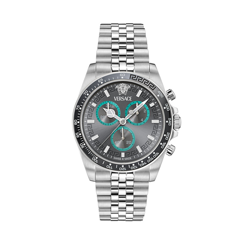 Versace Greca Wave Grey Round Quartz Men Watch Watch Versace