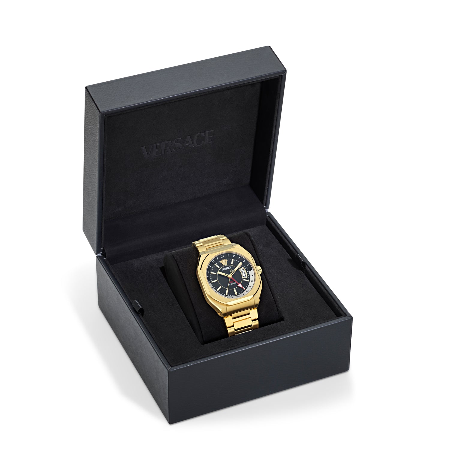 Versace V-Contempo Gmt Black Asymmetrical Quartz Men Watch
