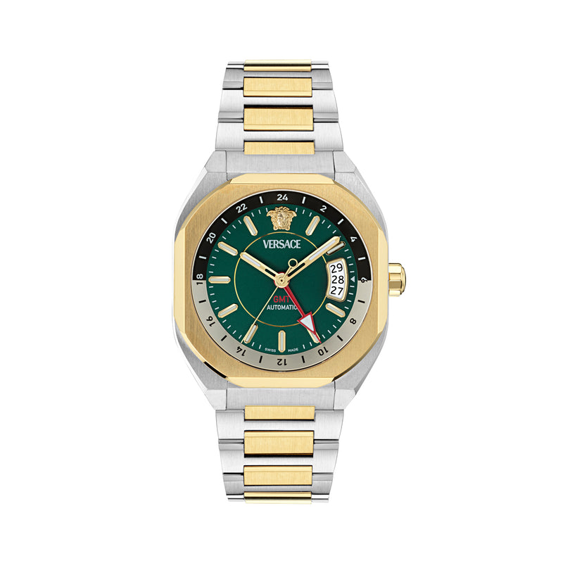 Versace V-Contempo Gmt Green Asymmetrical Quartz Men Watch Watch Versace