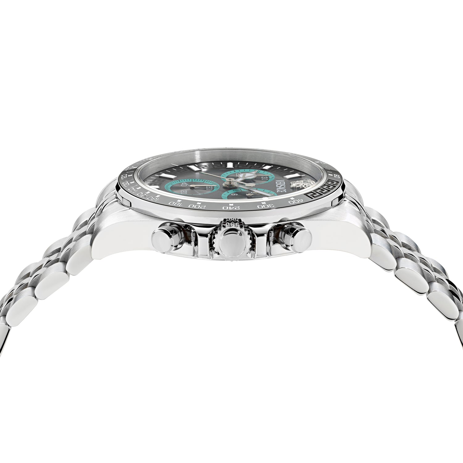 Versace Greca Wave Grey Round Quartz Men Watch