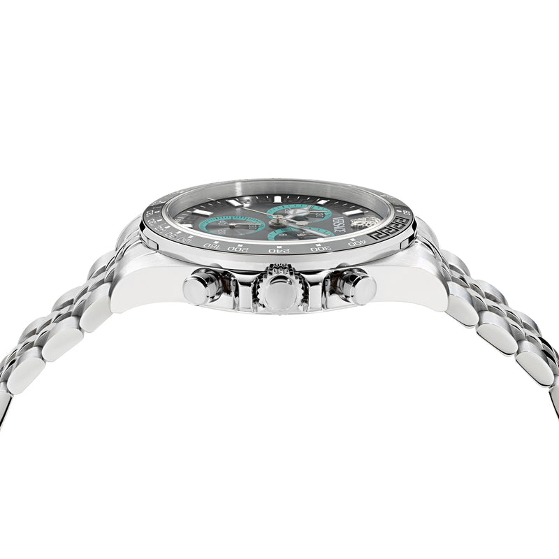 Versace Greca Wave Grey Round Quartz Men Watch Watch Versace