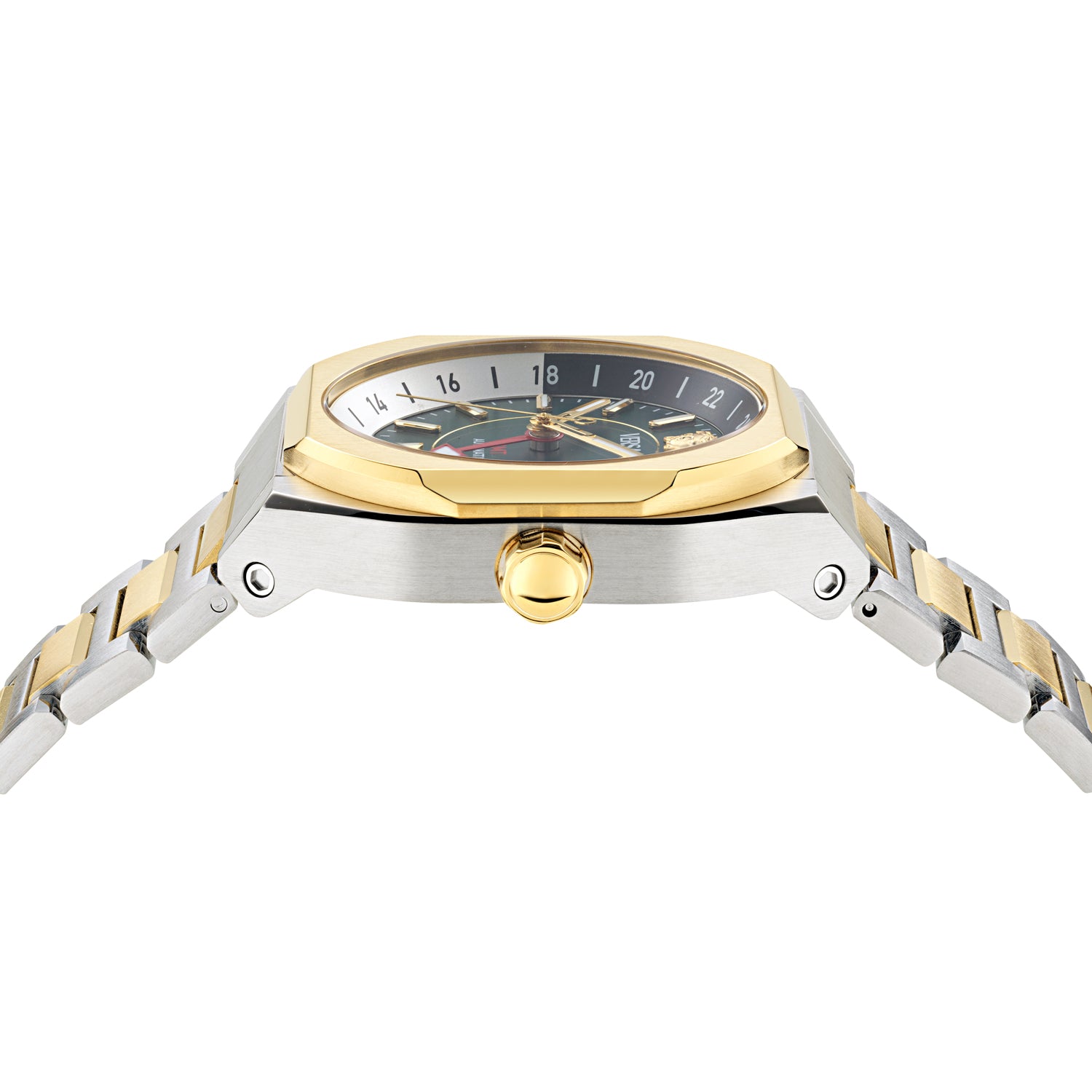 Versace V-Contempo Gmt Green Asymmetrical Quartz Men Watch