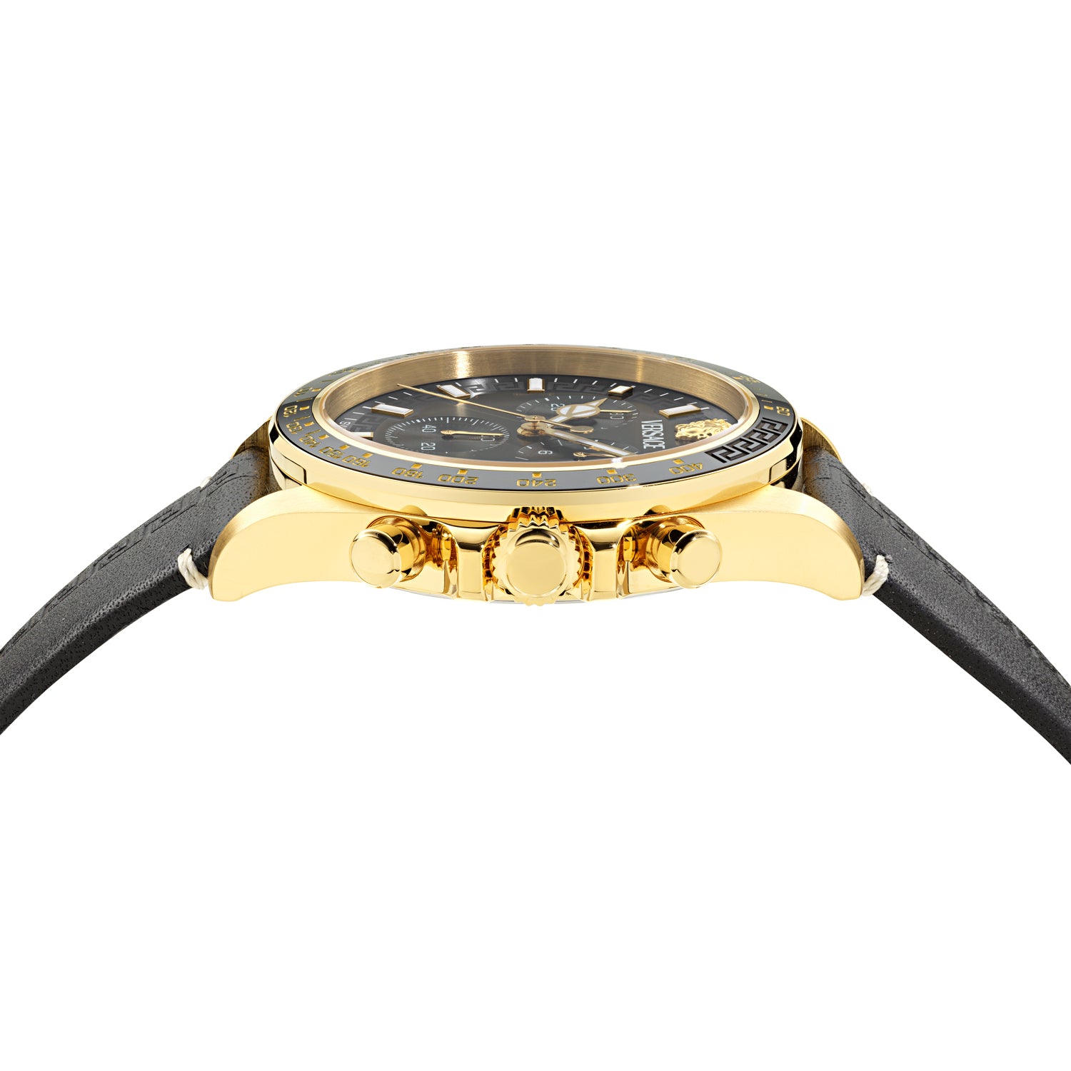 Versace Greca Wave Black Round Quartz Men Watch