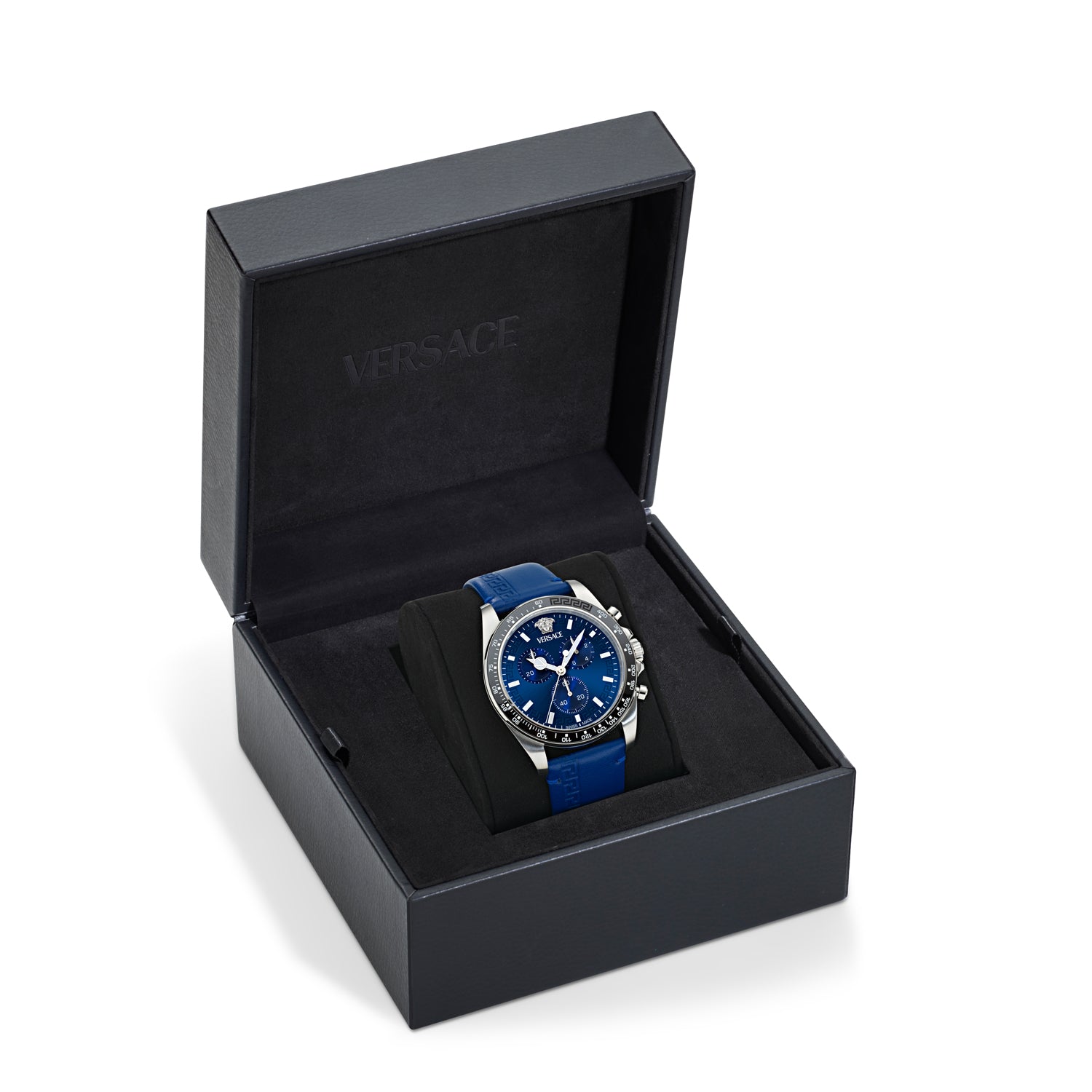 Versace Greca Wave Blue Round Quartz Men Watch