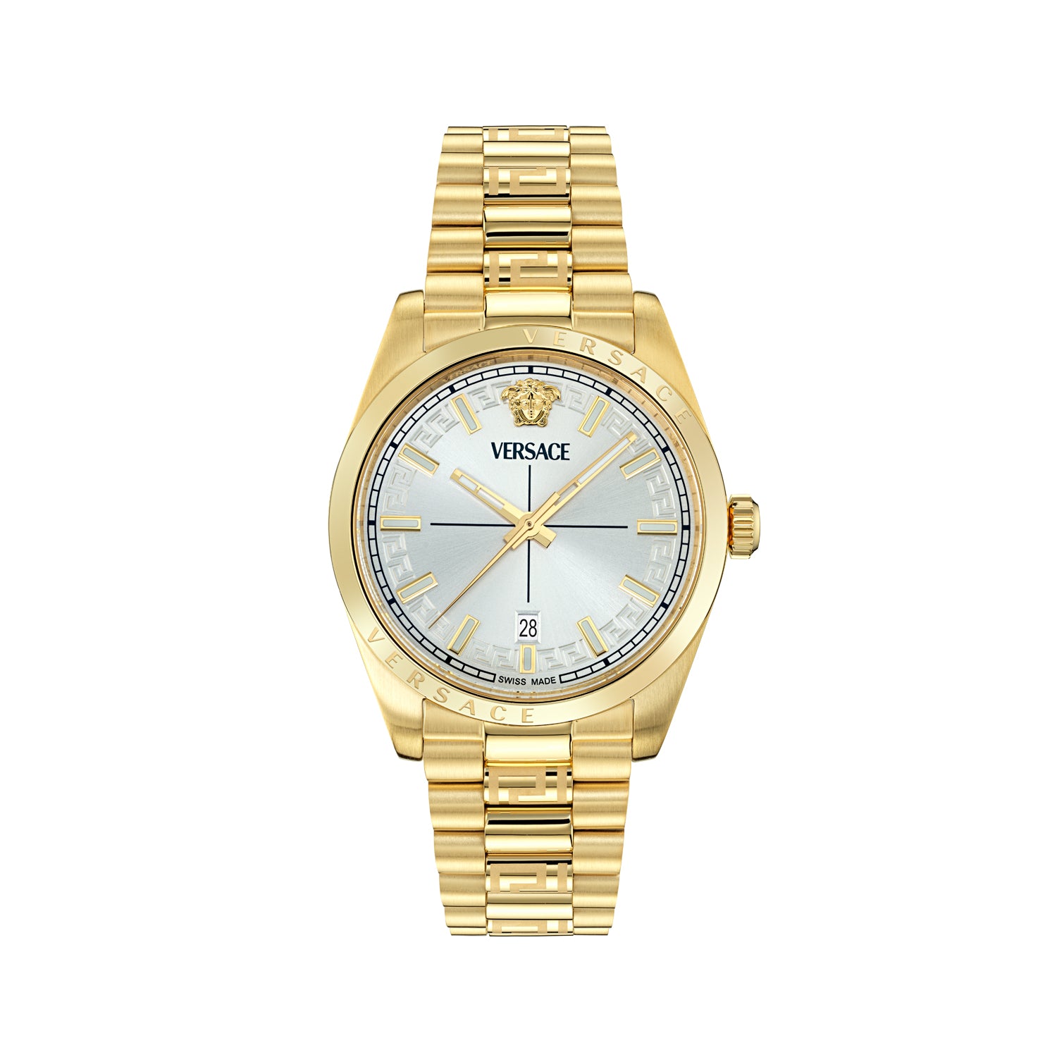 Versace Millenium G Silver Round Quartz Men Watch Watch Versace