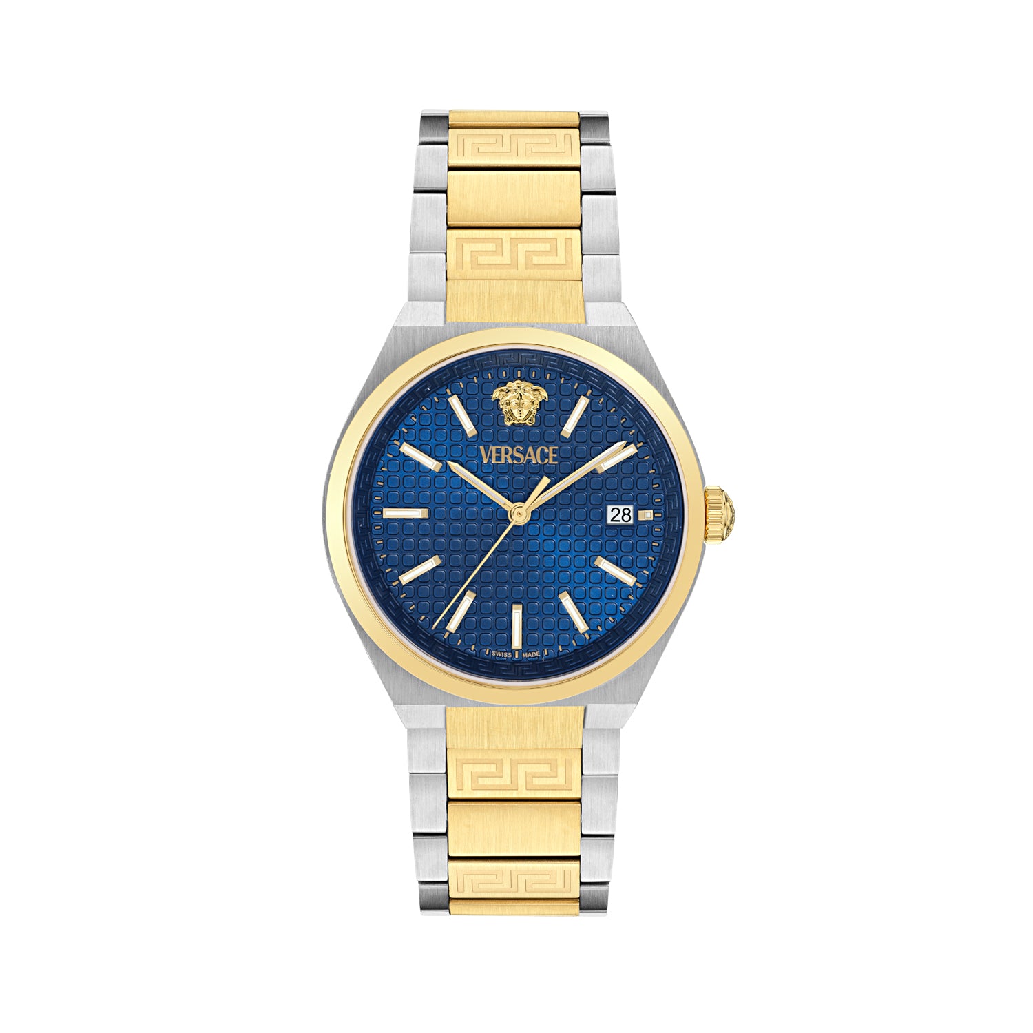 Versace V-Auria Blue Asymmetrical Quartz Men Watch Watch Versace