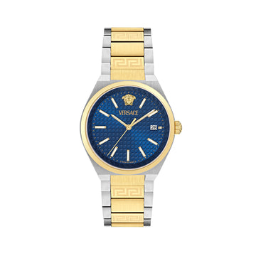Versace V-Auria Blue Round Quartz Men Watch Watch Versace