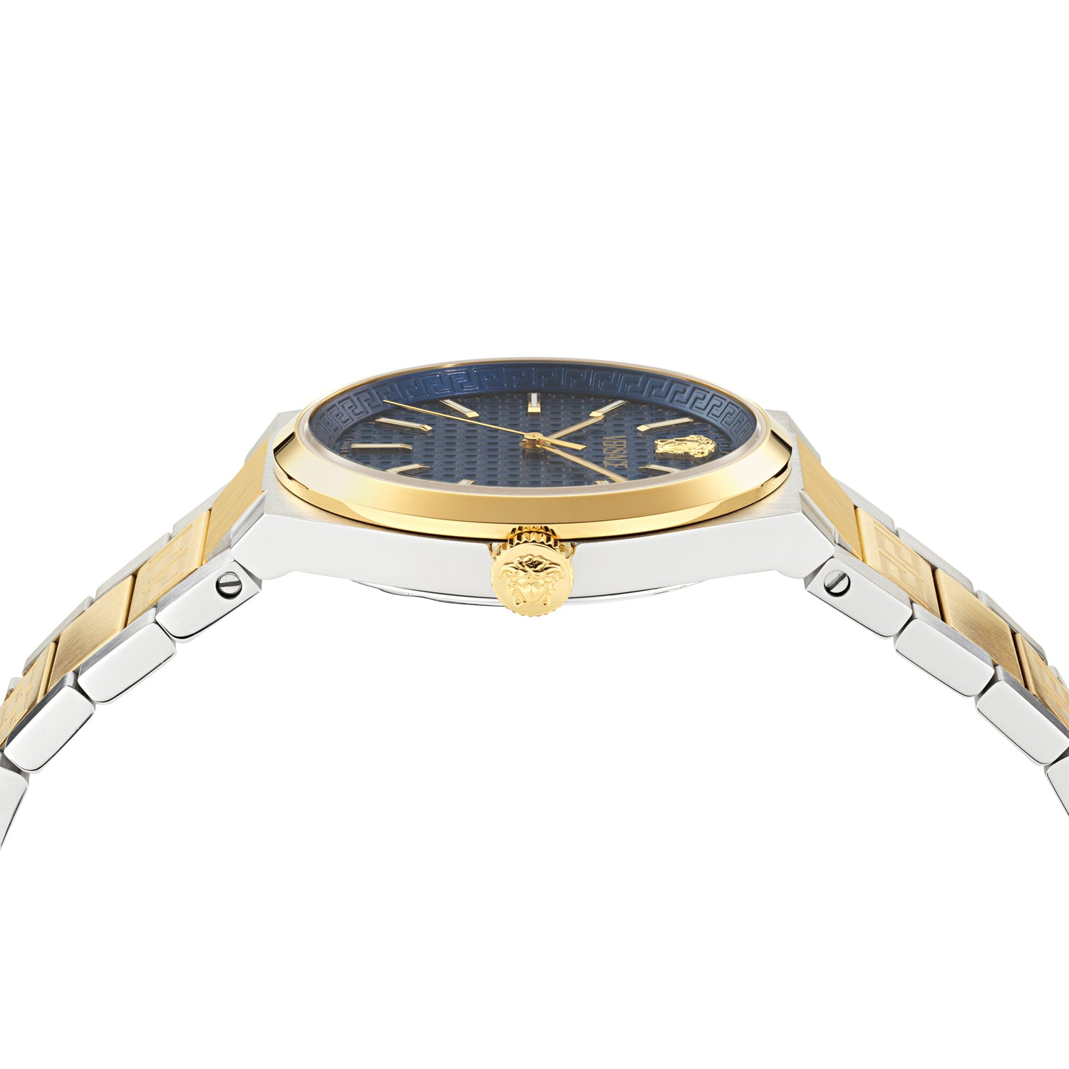 Versace V-Auria Blue Asymmetrical Quartz Men Watch