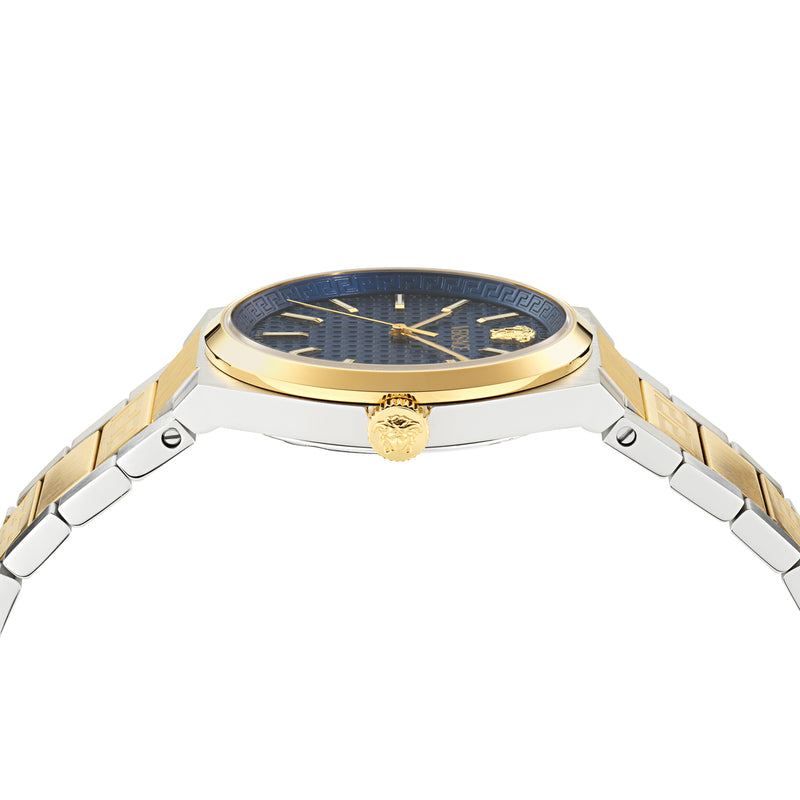 Versace V-Auria Blue Asymmetrical Quartz Men Watch Watch Versace