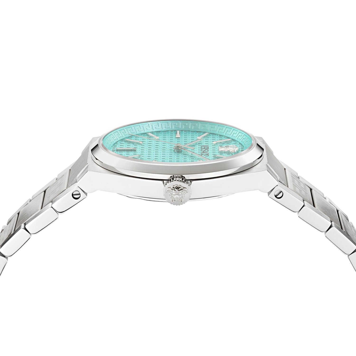 Versace V-Auria Light Blue Asymmetrical Quartz Men Watch