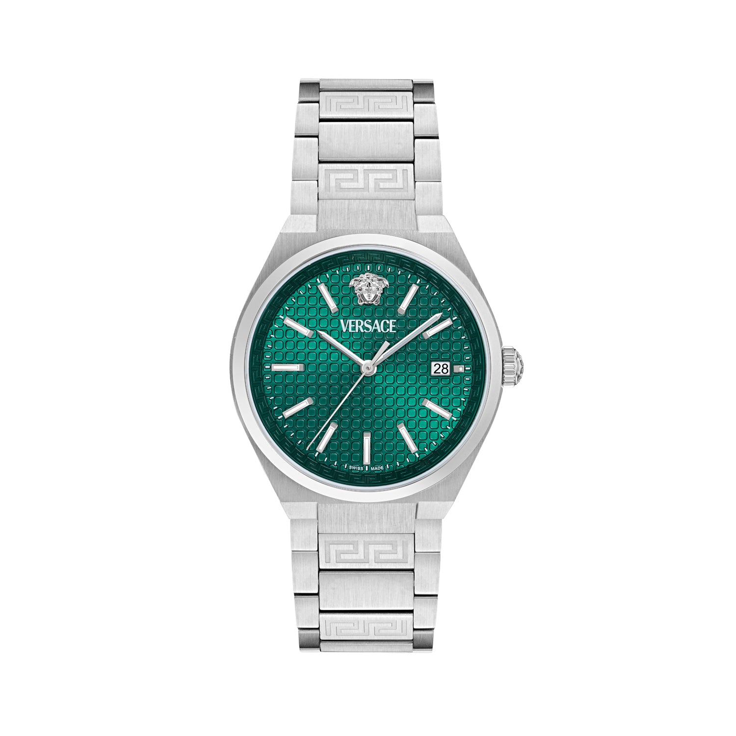 Versace V-Auria Green Asymmetrical Quartz Men Watch