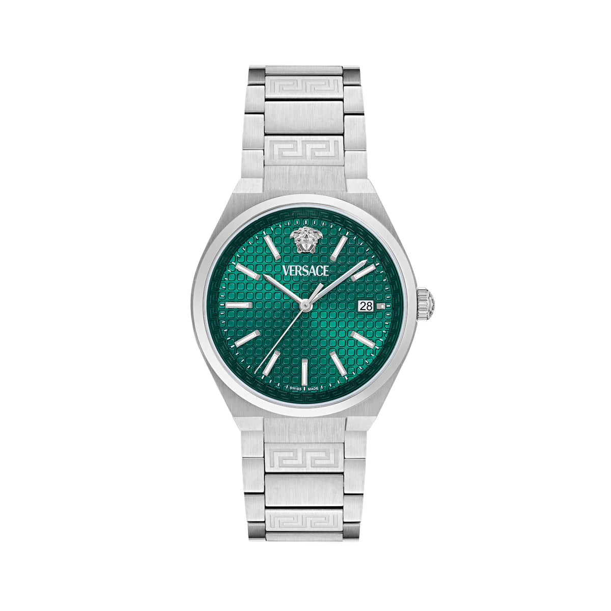 Versace V-Auria Green Asymmetrical Quartz Men Watch