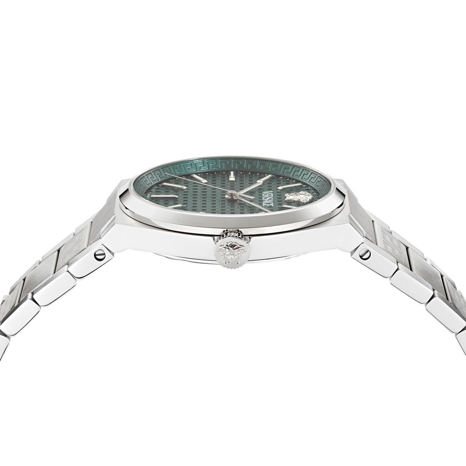 Versace V-Auria Green Asymmetrical Quartz Men Watch