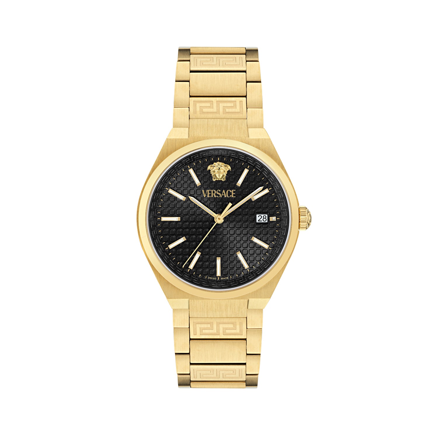 Versace V-Auria Black Asymmetrical Quartz Men Watch