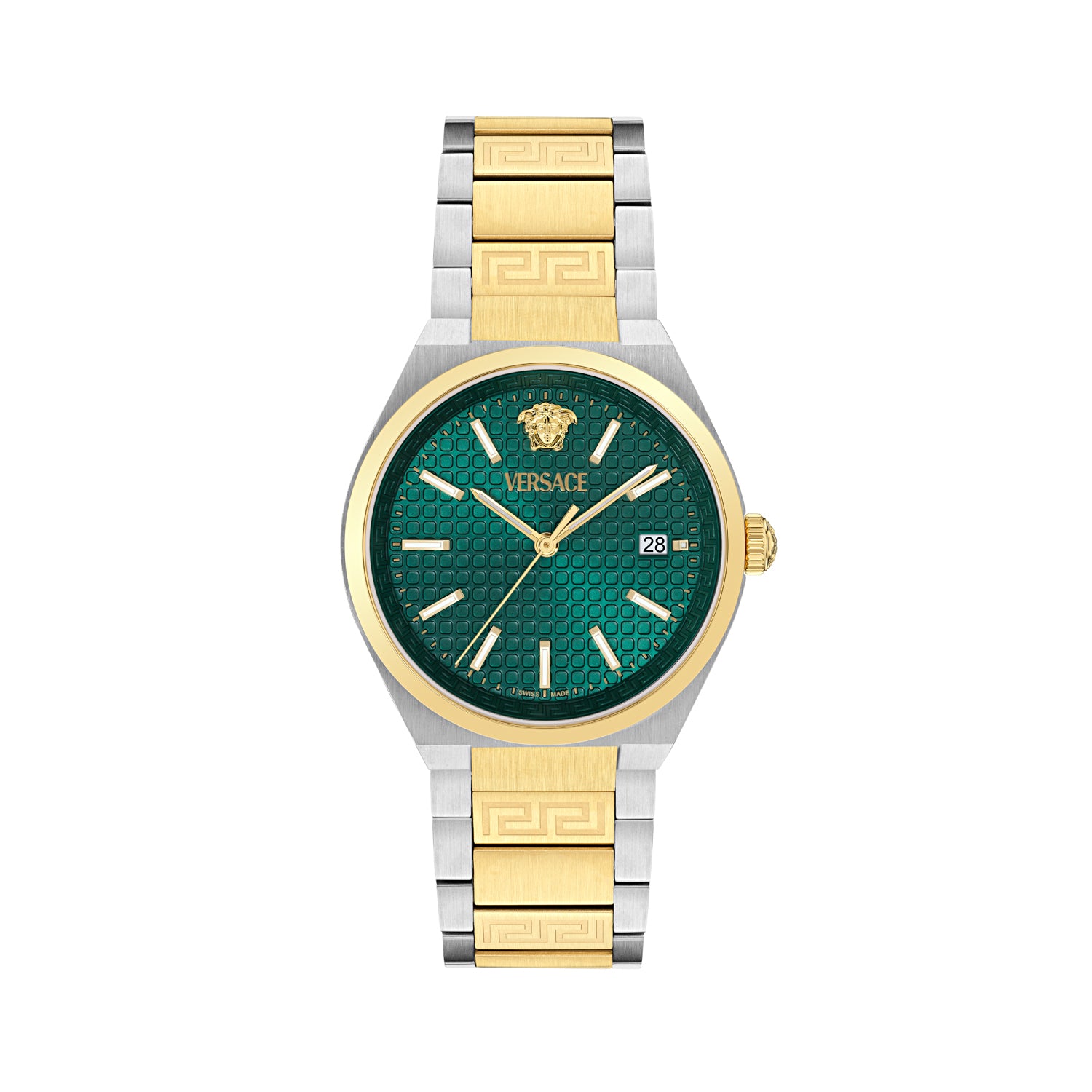 Versace V-Auria Green Asymmetrical Quartz Men Watch
