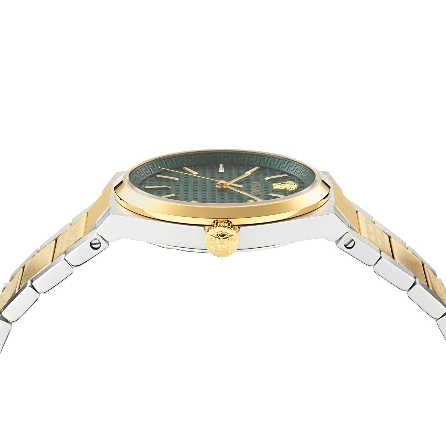Versace V-Auria Green Asymmetrical Quartz Men Watch