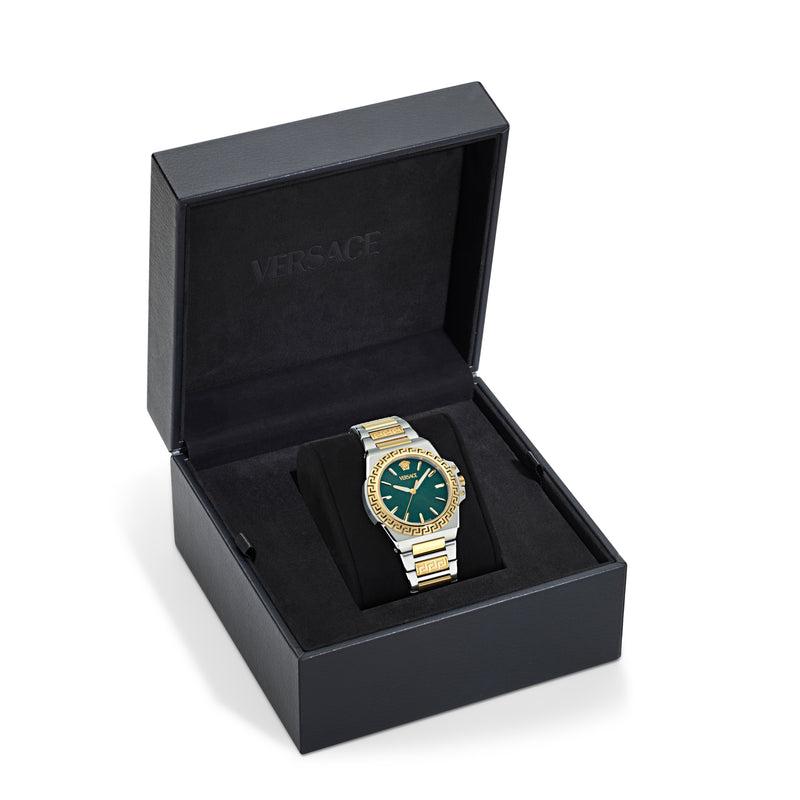 Versace Greca Reaction Lady Green Round Quartz Women Watch Watch Versace