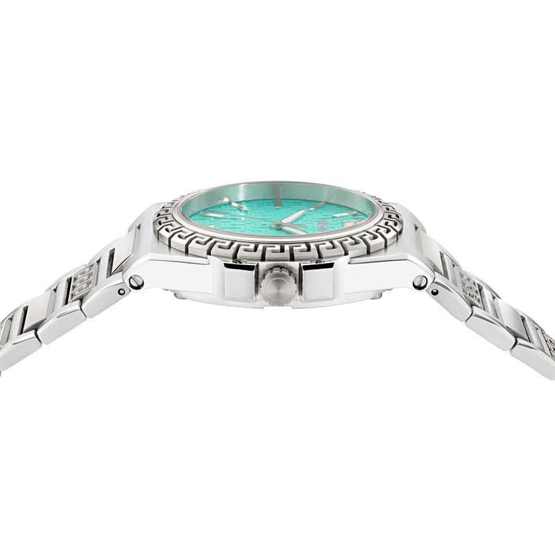 Versace Greca Reaction Lady Light Blue Round Quartz Women Watch Watch Versace