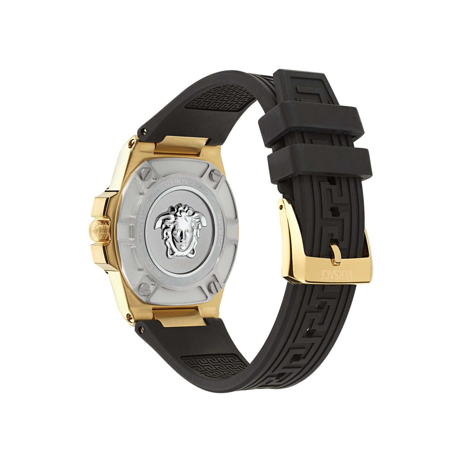 Versace Greca Reaction Lady Black Round Quartz Women Watch
