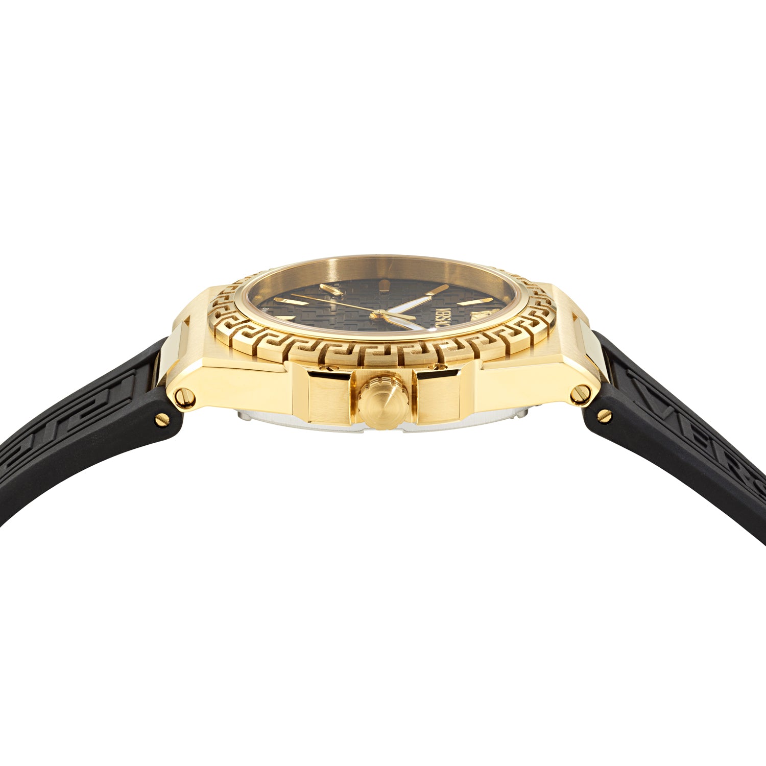Versace Greca Reaction Lady Black Round Quartz Women Watch