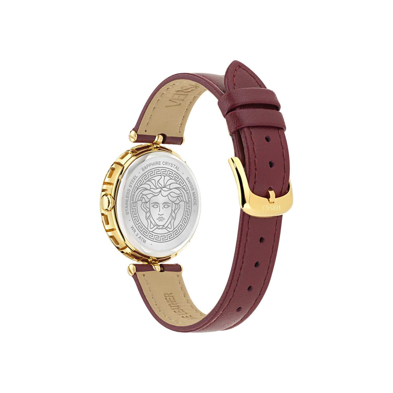 Versace Medusa Jewel Burgundy Round Quartz Women Watch
