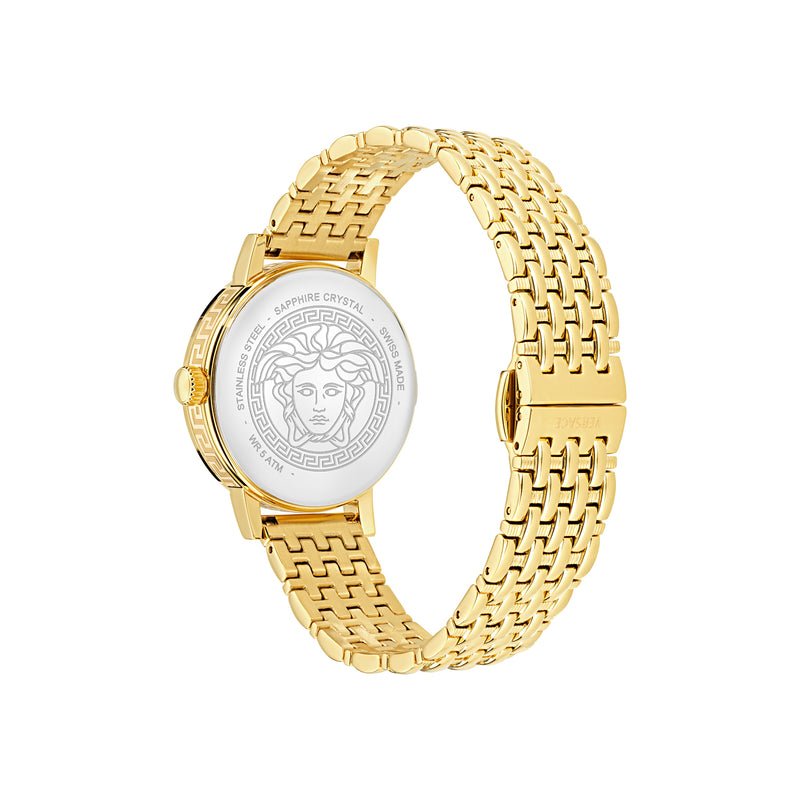 Versace Greca Fortuna Black Round Quartz Women Watch Watch Versace
