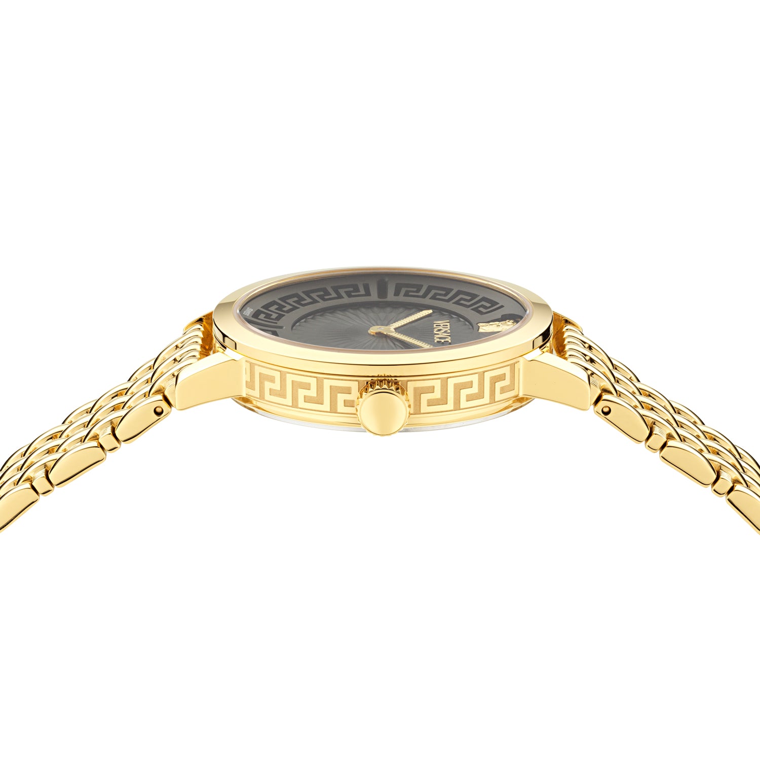 Versace Greca Fortuna Black Round Quartz Women Watch