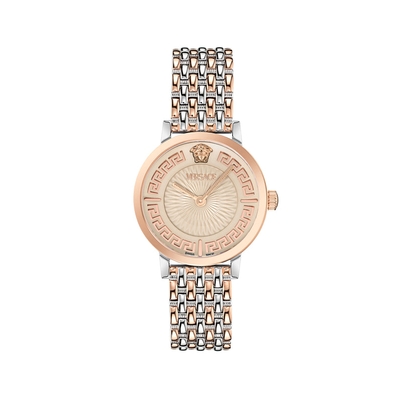 Versace Greca Fortuna Ivory Round Quartz Women Watch Watch Versace