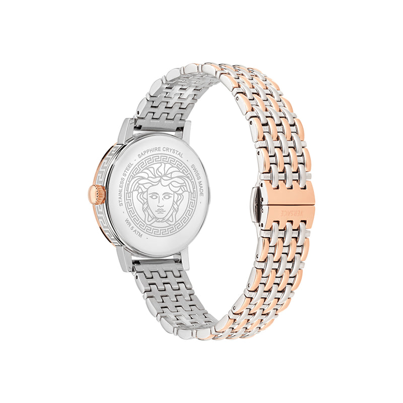 Versace Greca Fortuna Ivory Round Quartz Women Watch Watch Versace