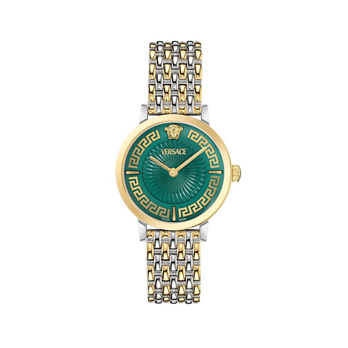 Versace Greca Fortuna Green Round Quartz Women Watch