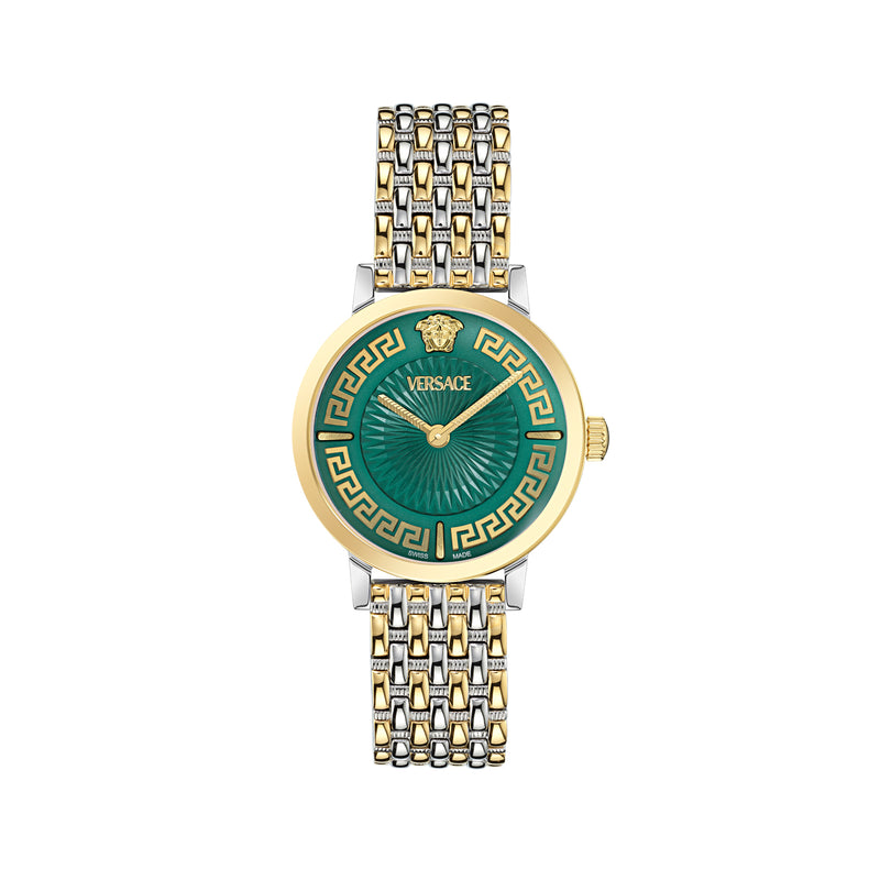 Versace Greca Fortuna Green Round Quartz Women Watch Watch Versace