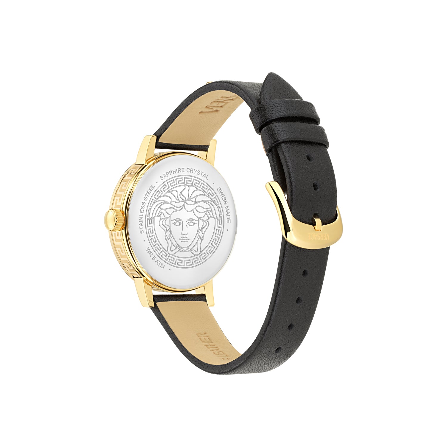 Versace Greca Fortuna Black Round Quartz Women Watch