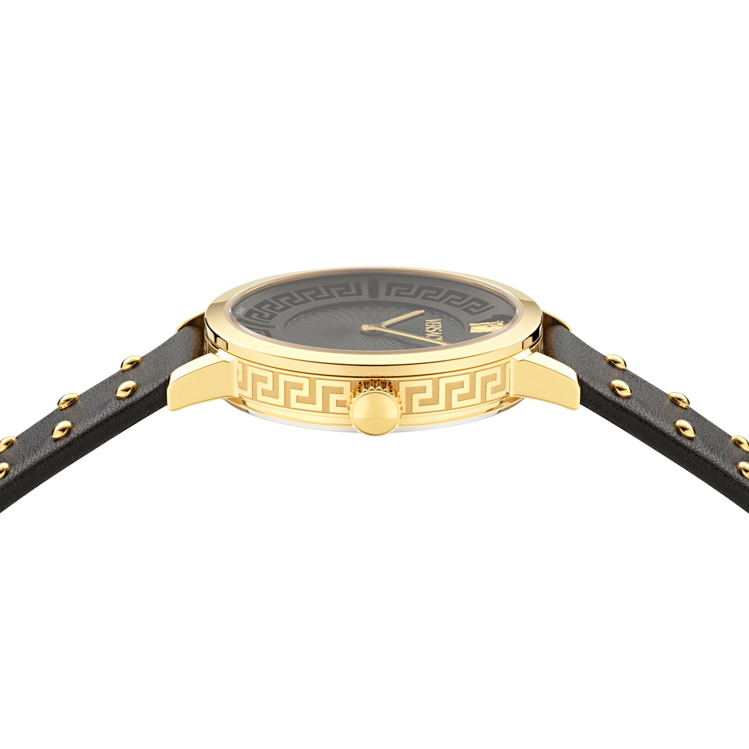 Versace Greca Fortuna Black Round Quartz Women Watch