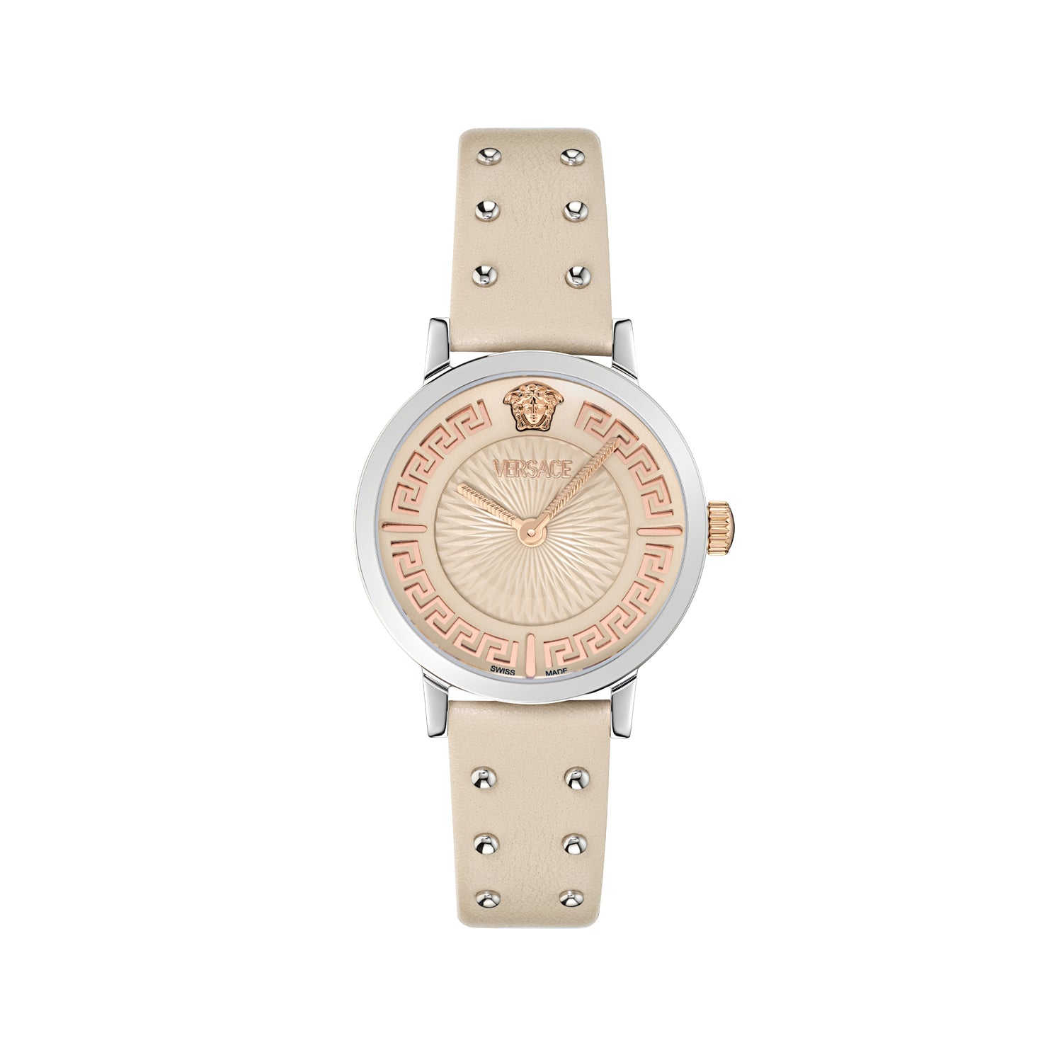 Versace Greca Fortuna Ivory Round Quartz Women Watch