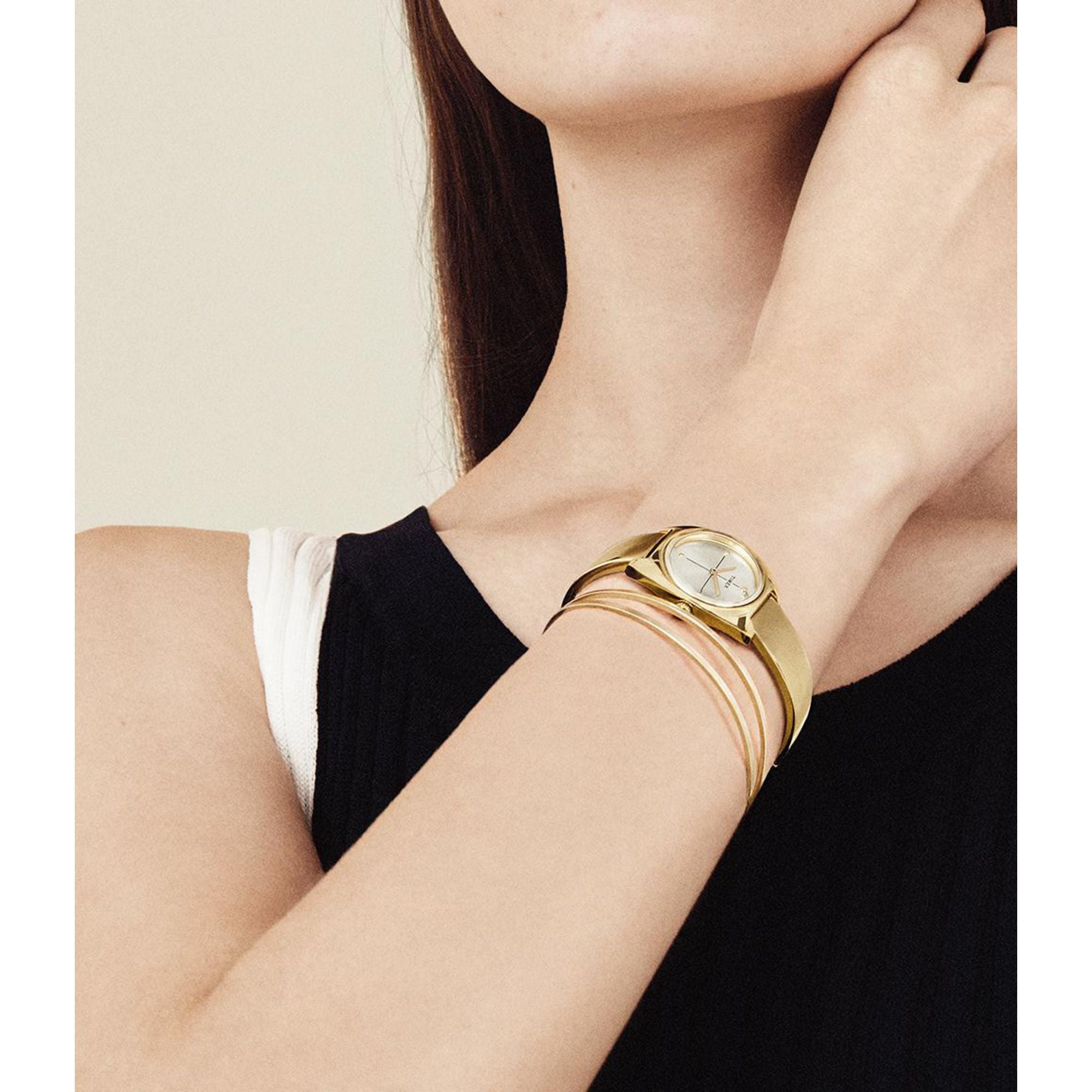 Timex Milano Tonneau 24mm Gold Dial Analog Women Watch - TW2R70000UJ