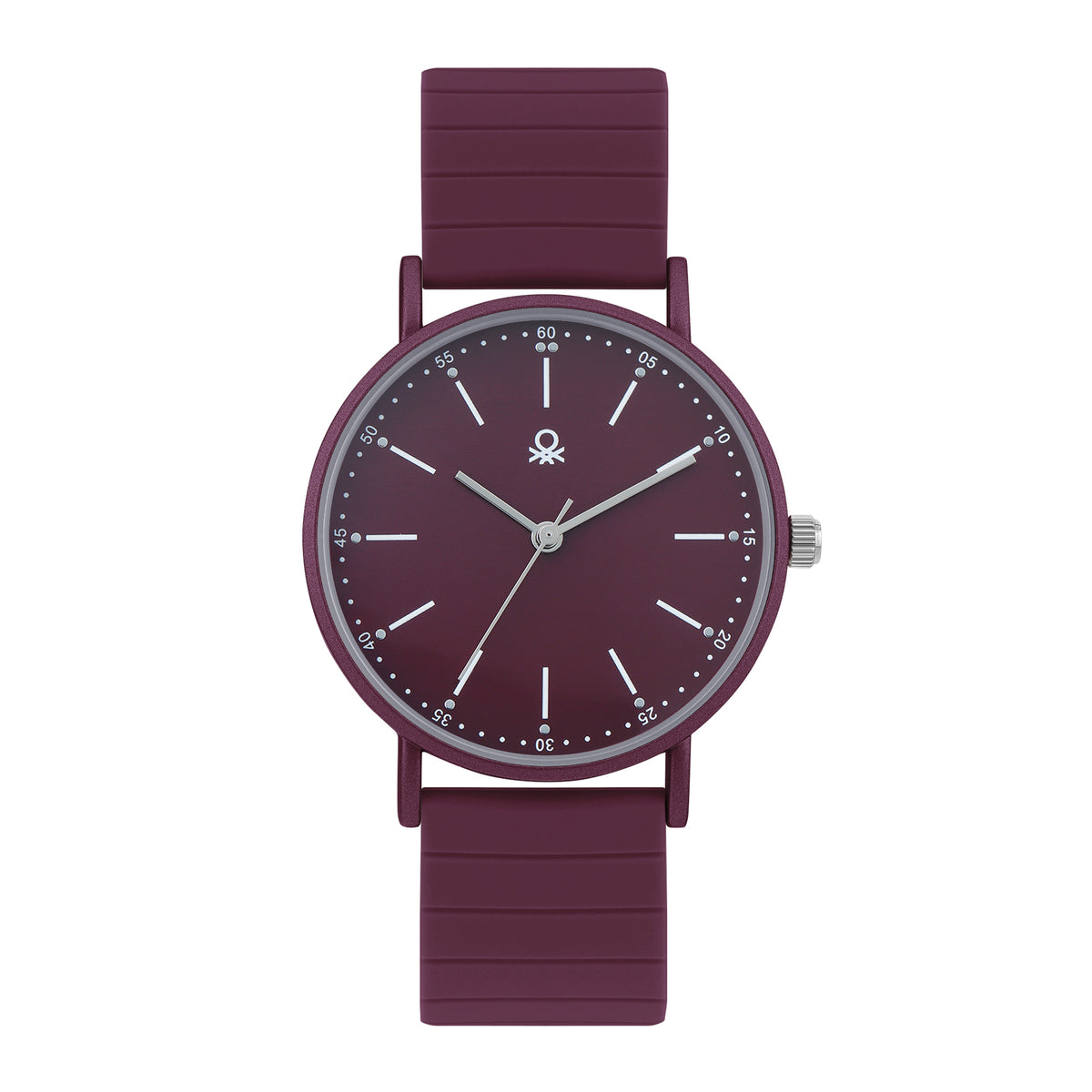 United Colors Of Benetton Iconic Burgundy Round Quartz Women Watch