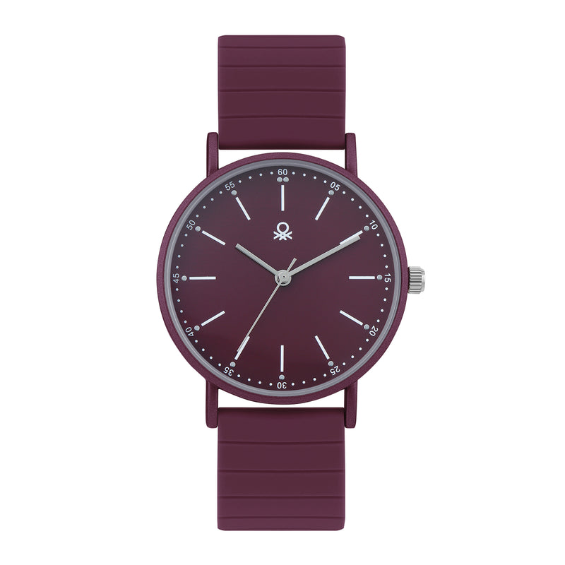 United Colors Of Benetton Iconic Burgundy Round Quartz Women Watch Watch United Colors Of Benetton