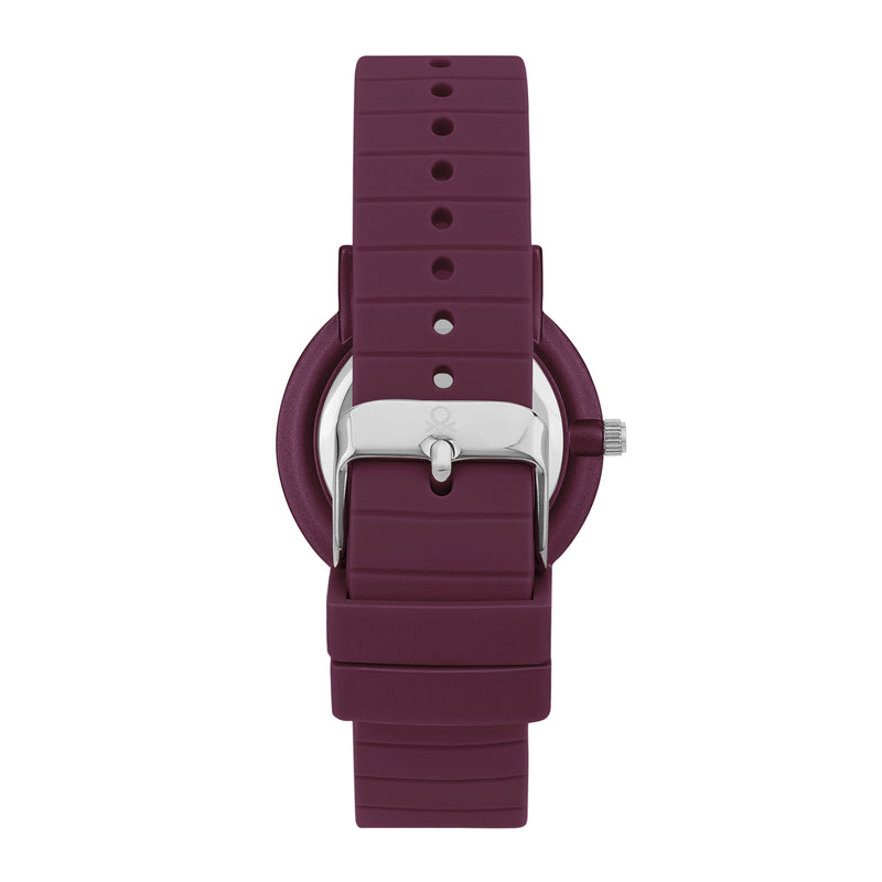 United Colors Of Benetton Iconic Burgundy Round Quartz Women Watch Watch United Colors Of Benetton