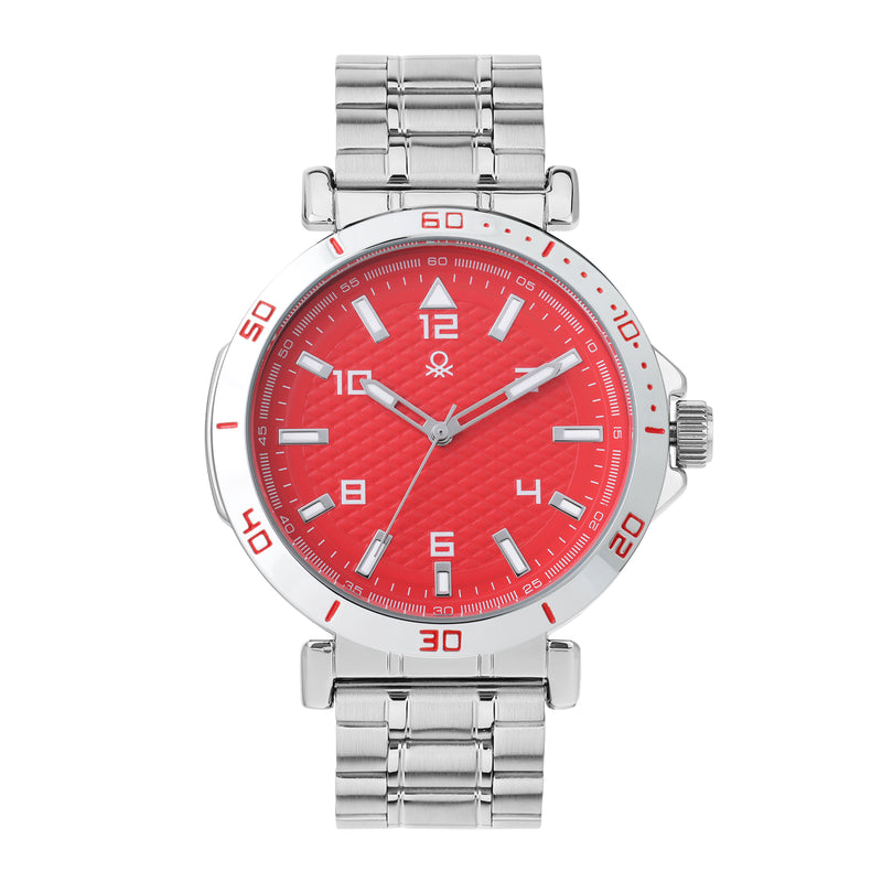 United Colors Of Benetton Iconic Red Round Quartz Men Watch Watch United Colors Of Benetton