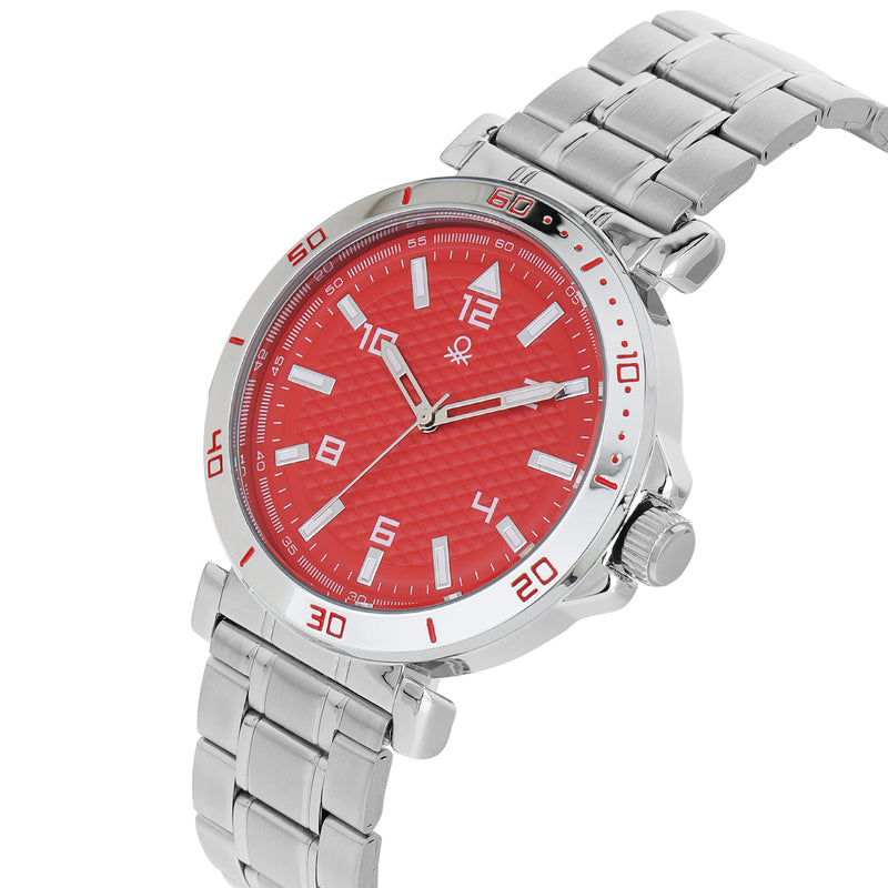 United Colors Of Benetton Iconic Red Round Quartz Men Watch Watch United Colors Of Benetton