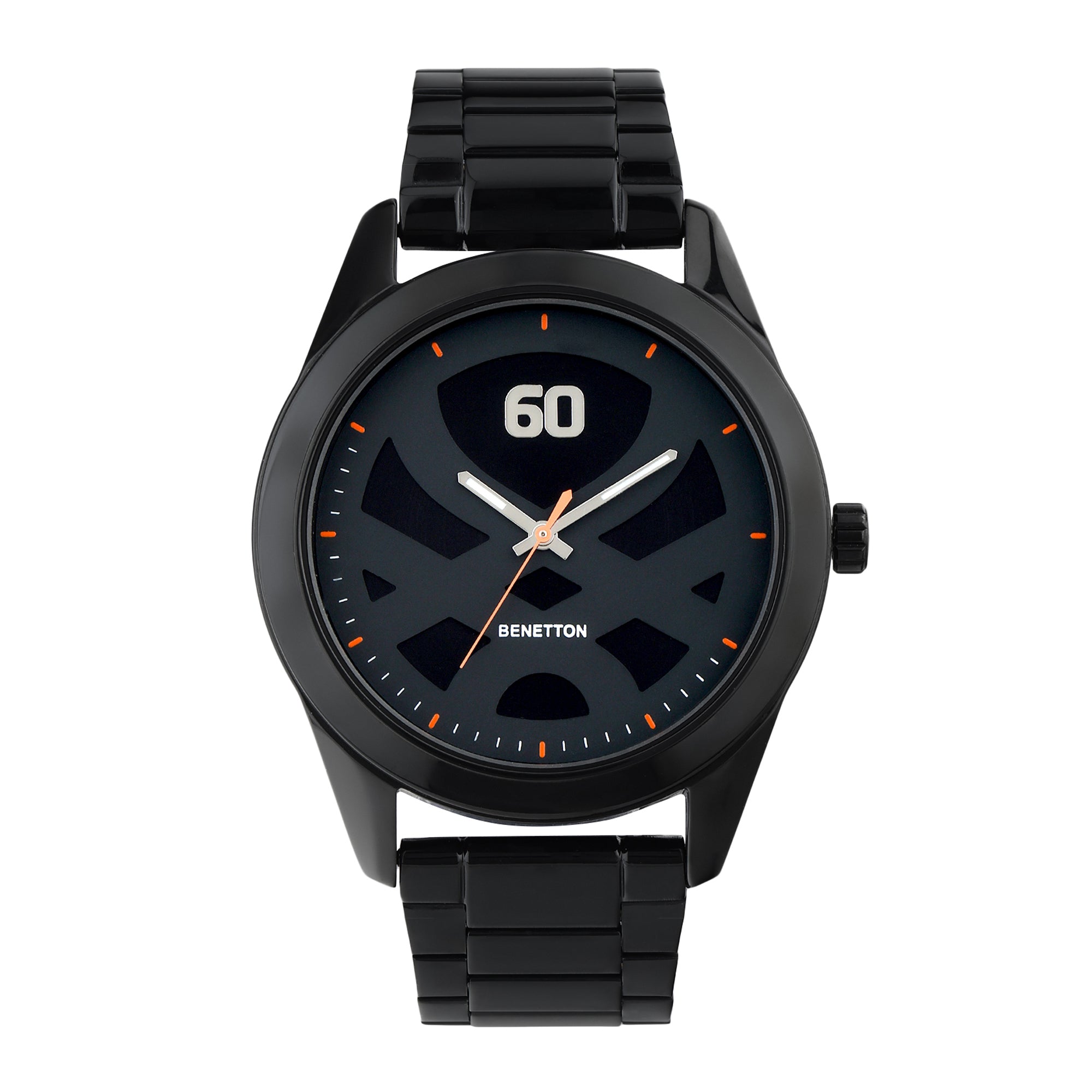 United Colors Of Benetton Iconic Black Round Quartz Men Watch