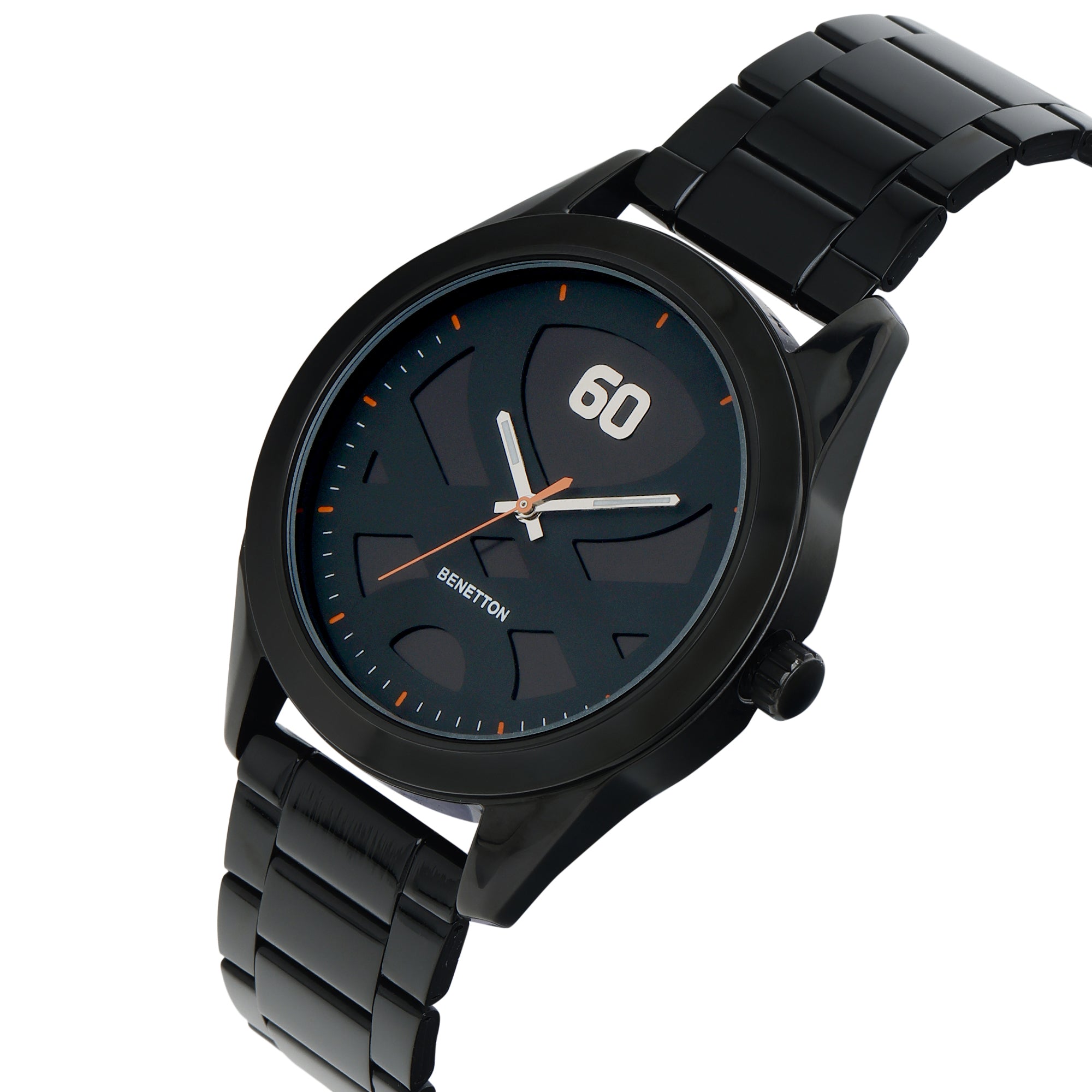 United Colors Of Benetton Iconic Black Round Quartz Men Watch