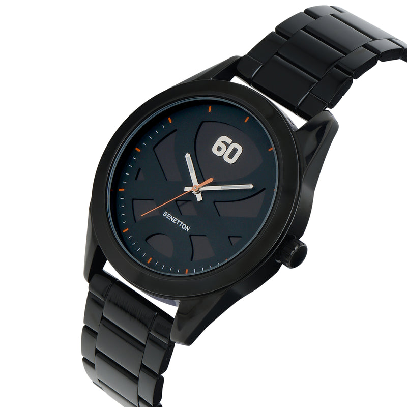 United Colors Of Benetton Iconic Black Round Quartz Men Watch Watch United Colors Of Benetton
